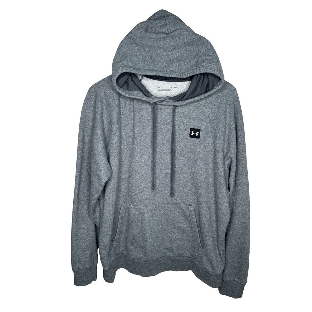 Under Armour Men Size Large Pullover Drawstring Gray Loose Fit Sweatshirt Hoodie